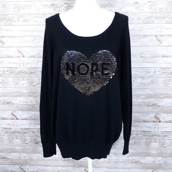 Torrid Womens Sweater Sz 1 Sequin Heart 75A - Picture 4 of 8